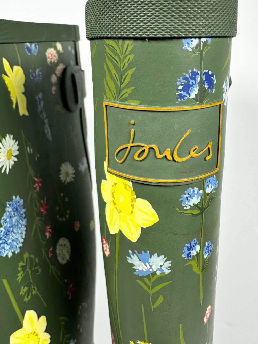 Joules Women’s Size 9 Tall Welly Wellies Army Green Wildflowers Theme Rain Boots - Picture 10 of 16